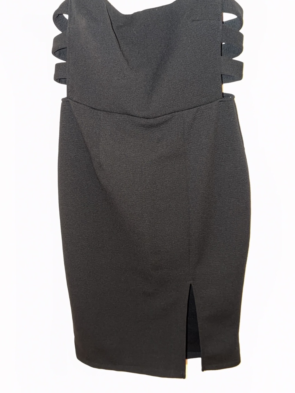 Black Strappy Side Pencil Dress